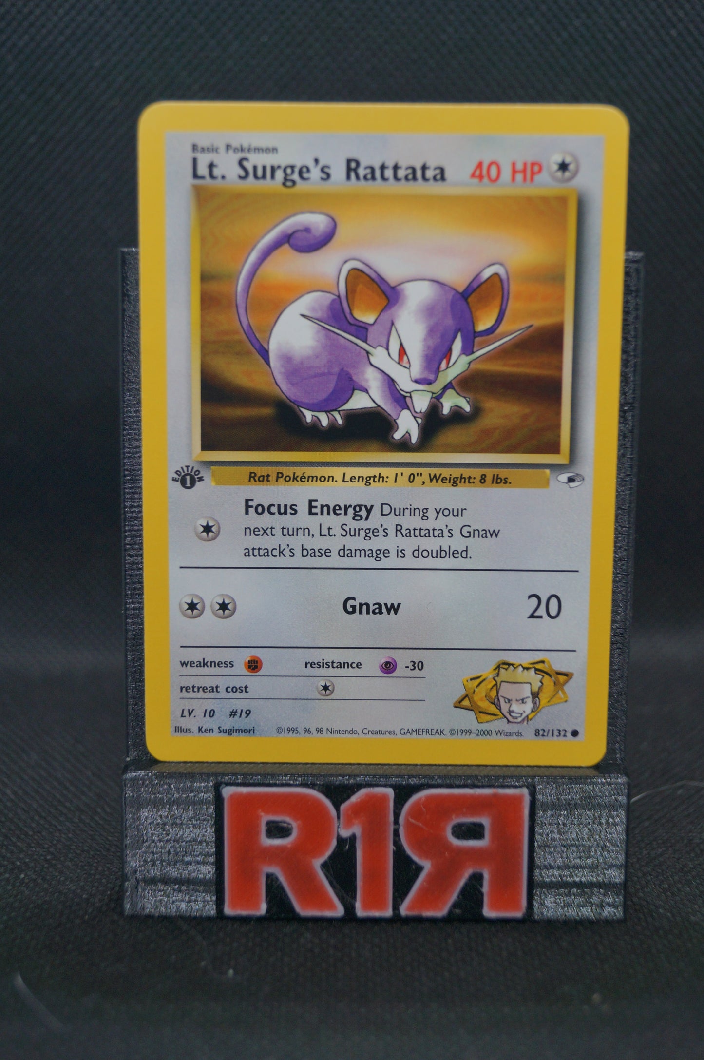 Lt. Surge's Rattata 82/132 Gym Heroes 1st Edition